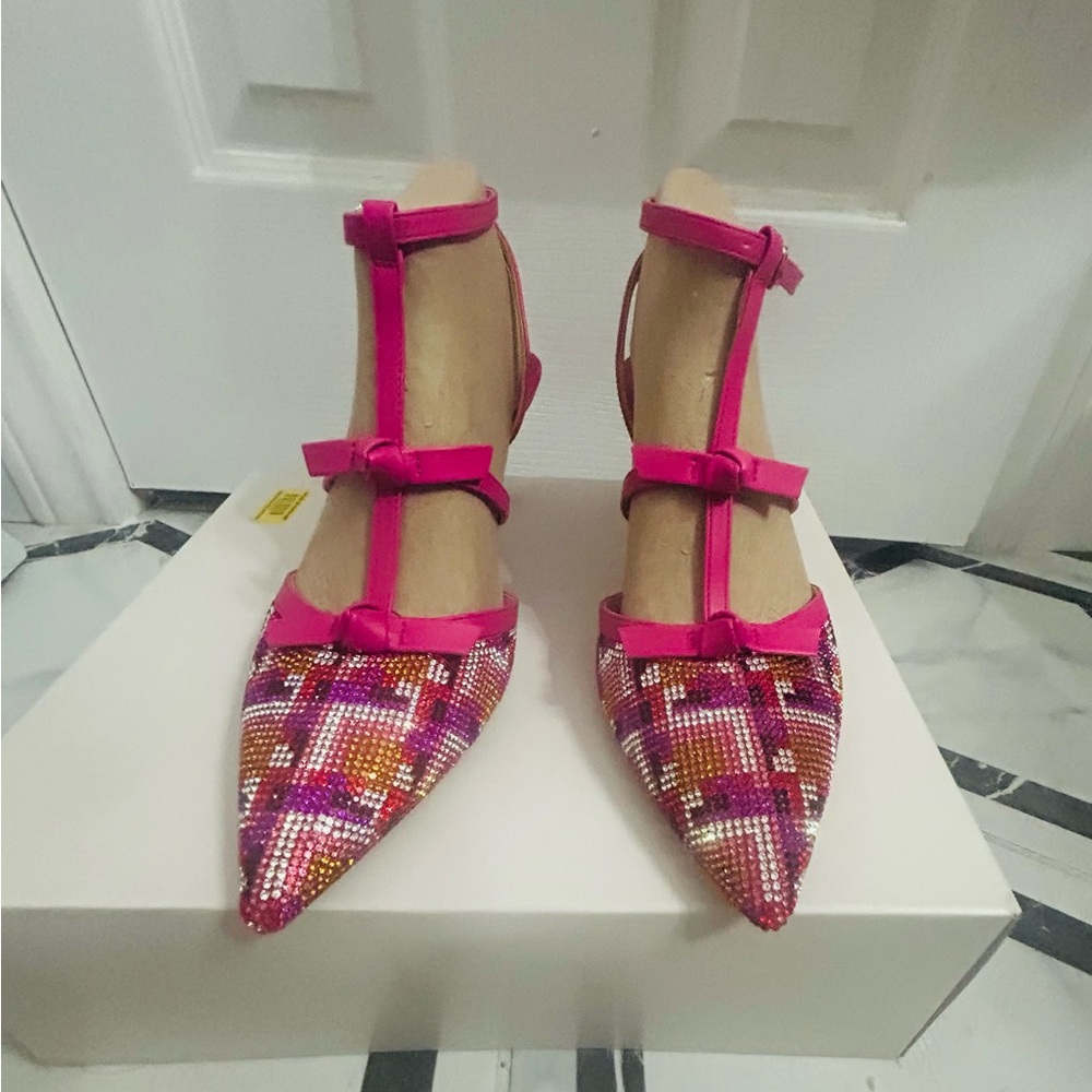 Alex Marie Pink Plaid Heels